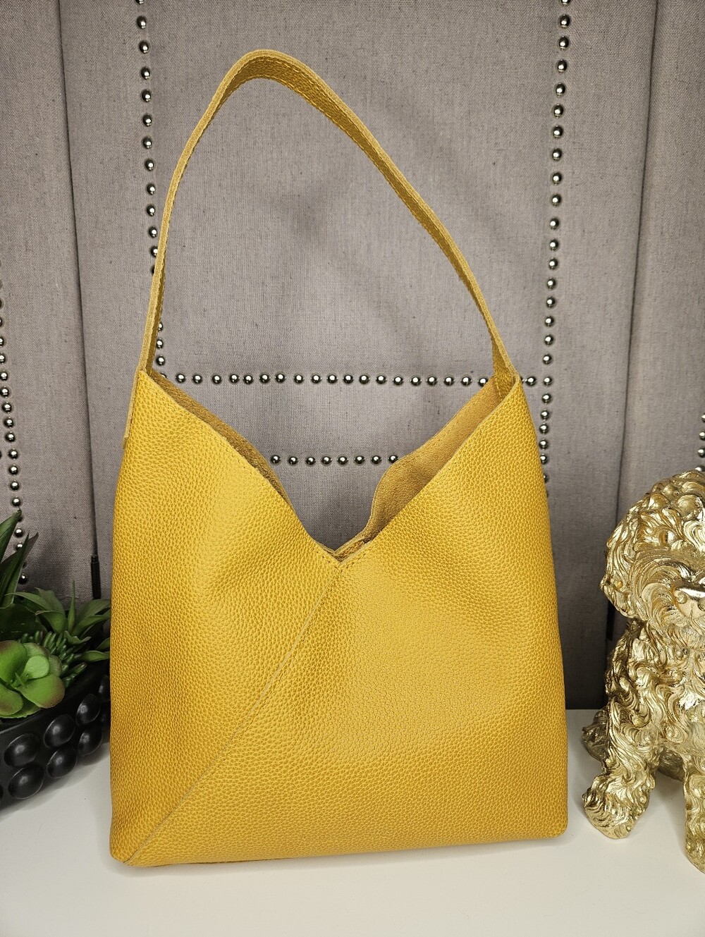 Portland Leather Goods Large Sunshine Yellow Naomi